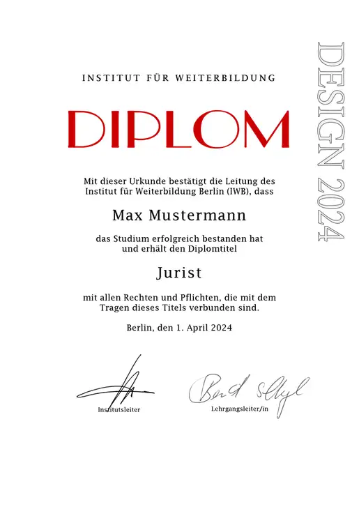 Diplom Urkunde